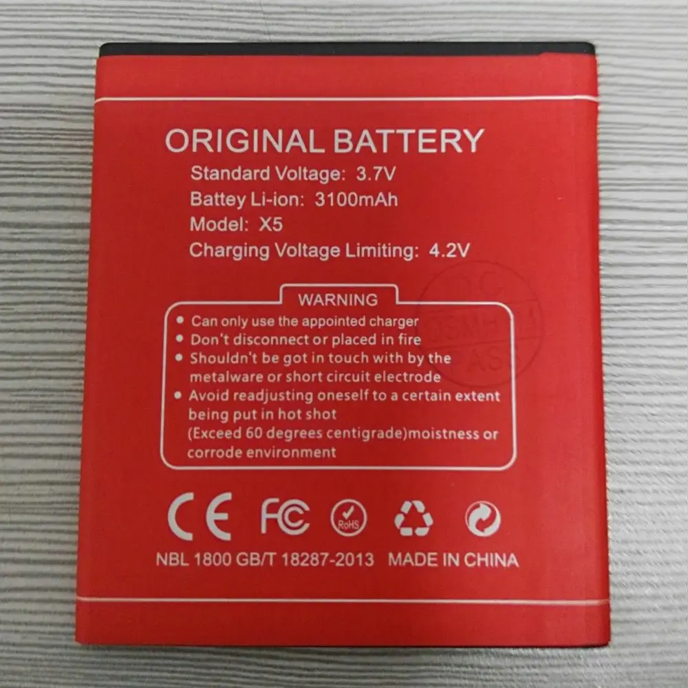 

Original 3100mAh X5 3.7V Red Li-ion Super Battery For Doogee X5 /X5 Pro Cellphone New With Tracking Number
