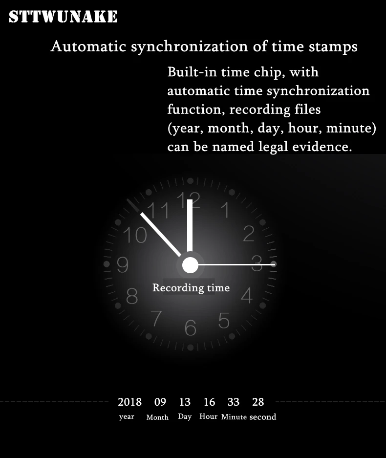 STTWUNAKE мини ключ скрытый диктофон Профессиональный цифровой 8 Гб HD шумоподавление время штамп шпионский диктофон получить доказательства