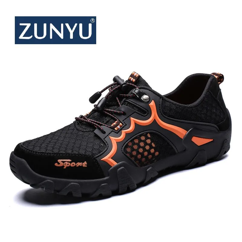 

ZUNYU 2019 New Big Size 38-48 Men's Summer Breathable mesh Outdoor Sneakers For Spring Men Flat Shoes Comfortable Casual Shoes
