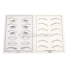 2 Pcs 1set Tattoo Practice Skin Eyebrow Lips Eyes Excellent Permanent Makeup Training Skin Set For