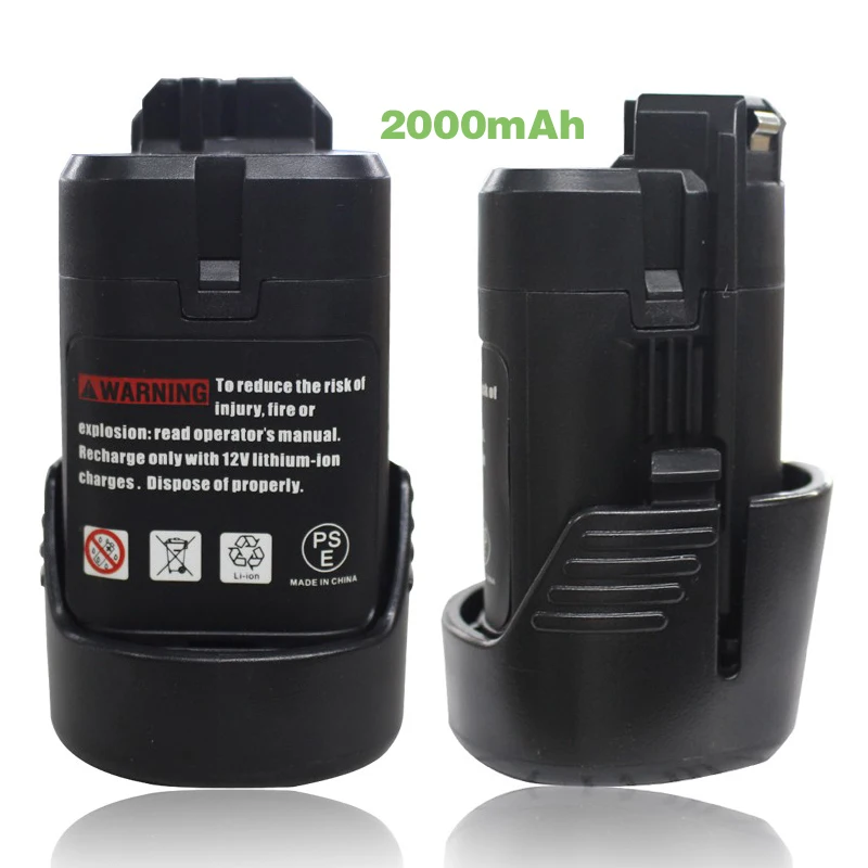 2pcs 10.8v 2000mAh Li-ion Power Tools Battery for Bosch BAT411 BAT412A BAT413A D-70745 GOP 10.8 VPS