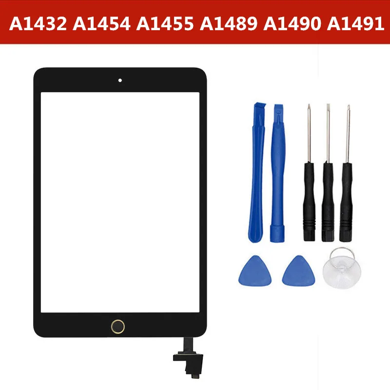 

A1432 A1454 A1455 A1489 A1490 A1491 Touchscreen For ipad mini 1/2 Touch Glass Screen Digitizer Home Assembly With IC Conector