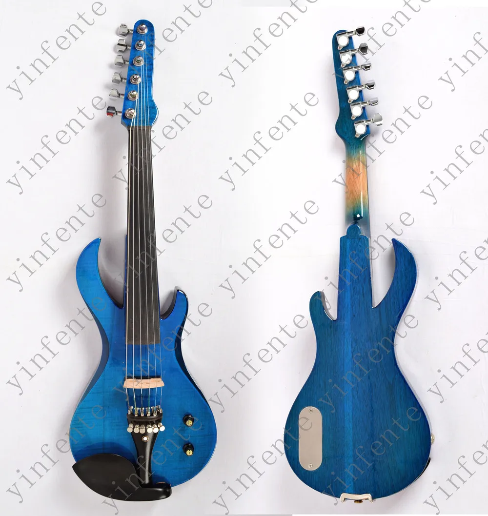 Одна 4/4 электрическая гитара для скрипки Новая 6 струнная Форма много цветов твердая древесина синий и т. д