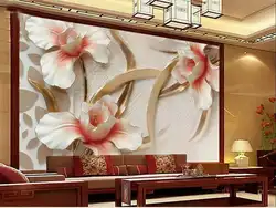 На заказ 3D Фото Обои фреска гостиная диван ТВ фон обои рельеф Европейский узор 3D фотообои домашний декор
