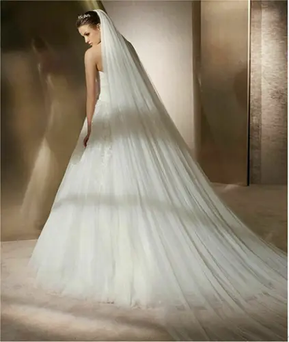 Ivory White Wedding Veil 3 Meters Long Soft Bridal Veils With Comb 2 layer Bride Wedding Accessories - Image 3