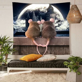 

HommomH Tapestry Art Decor Wall Hanging in Dorm Living Room Bedroom Cute Cartoon Mouse Colorful