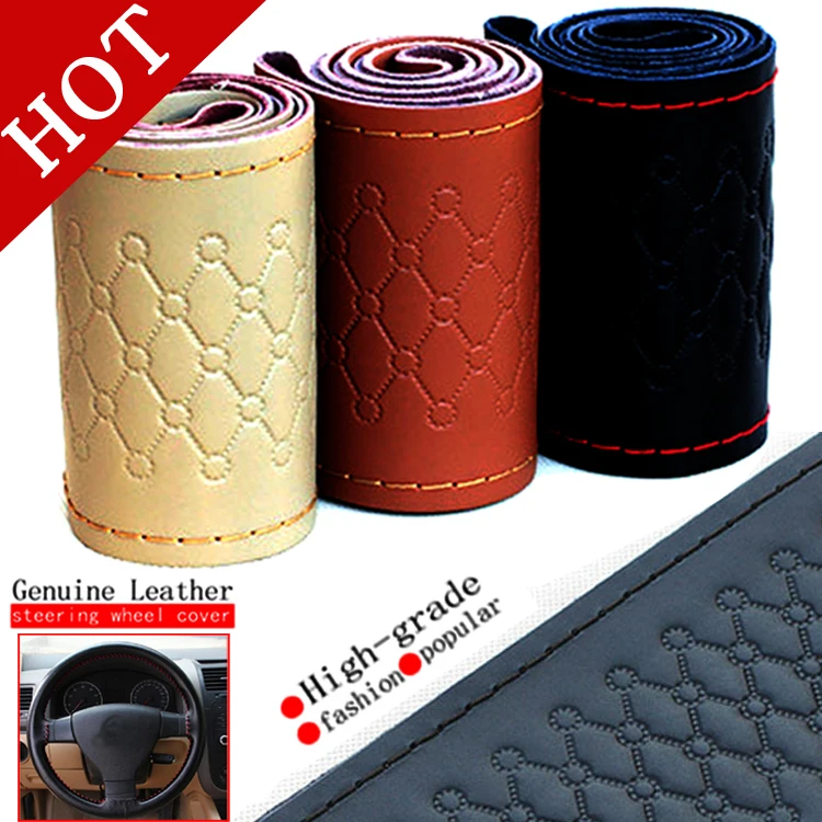 Чехол для руля из натуральной воловьей кожи диаметр 37 38 см|steering wheel cover|wheel coverhand