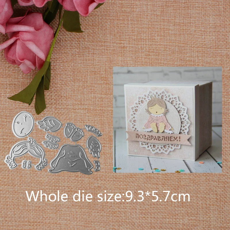 

New Design Craft Metal Cutting Dies Cute Sleeping Angel Child Scrapbooking Album Paper Card Craft Embossing Die Cuts 9.3*5.7CM