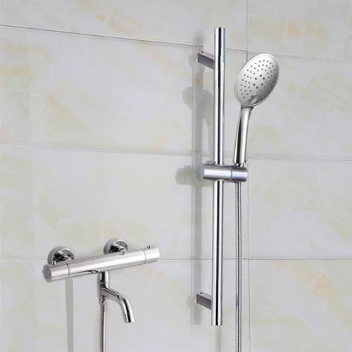 

modern hot and cold bathtub faucet wall hanging type simple lifting thermostatic shower set