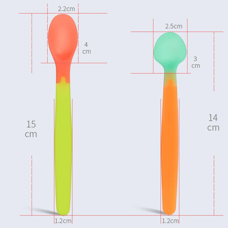 2Pcs/Set Kids Child Soft Silicone Spoon Tableware Baby Spoon Feeding Tableware Best Gifts