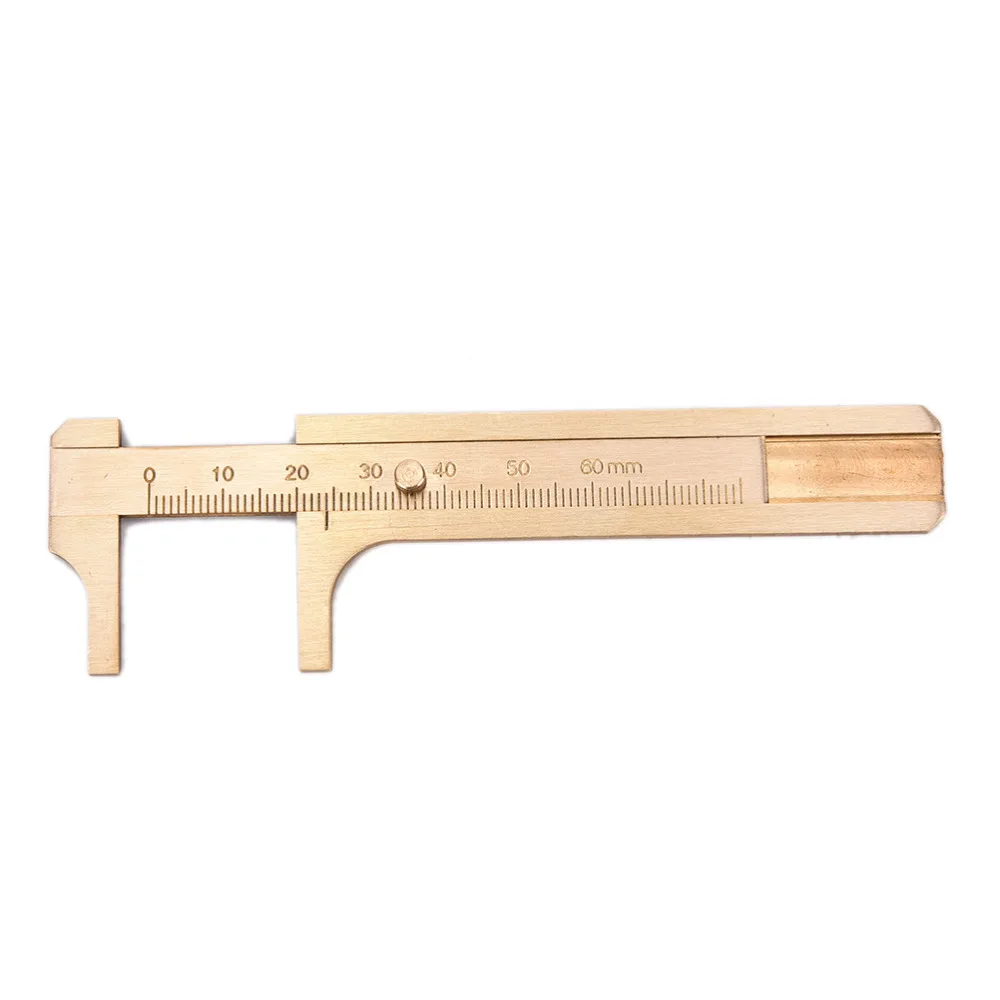 1PCS 80mm Mini Measure Measurement Tool Pocket Brass Sliding Gauge