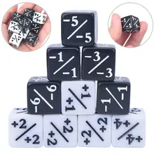 Высокое Качество 10x игральные кости счетчики 5 положительных+ 1/+ 1 и 5 отрицательных-1/-1 для волшебной сборной настольной игры Забавные кубики