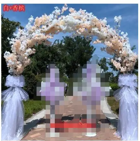 Новая свадебная симуляция вишни цветок дверь счастье дверь шелковая Цветочная Арка полка открытие деятельности магазин свадебной двери