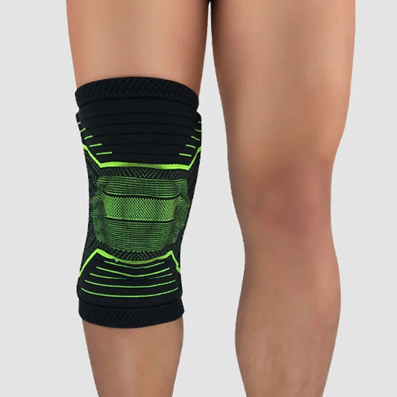 VEQKING 1 шт. защита от травм для упражнений Наколенники Защита от коленного сустава Баскетбол Бег приседание Вязание ноги защита для ног жгут наколенник - Цвет: Зеленый