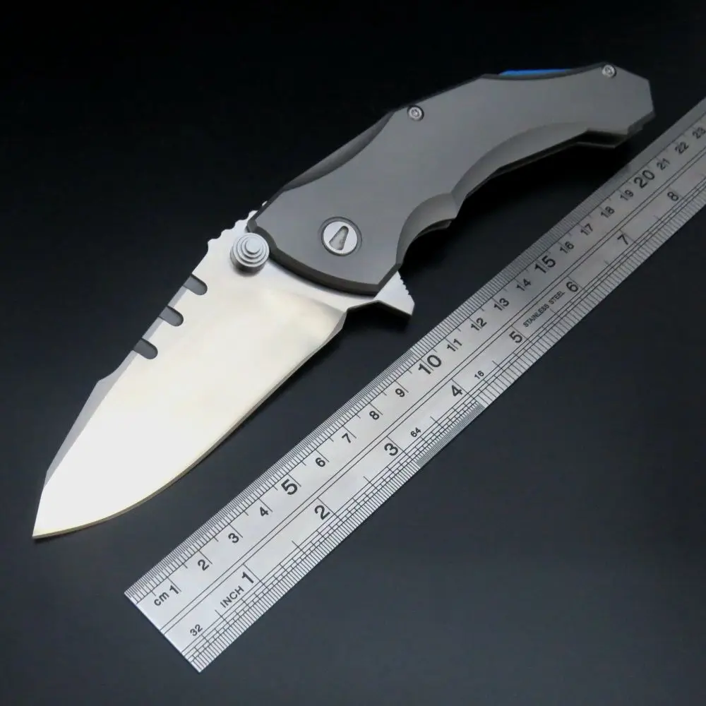 

EDC Tool Praetorian 2 Folding Knife Ball Bearing D2 Blade Titanium Handle Camping Survival Tools Pocket Hunting Knife