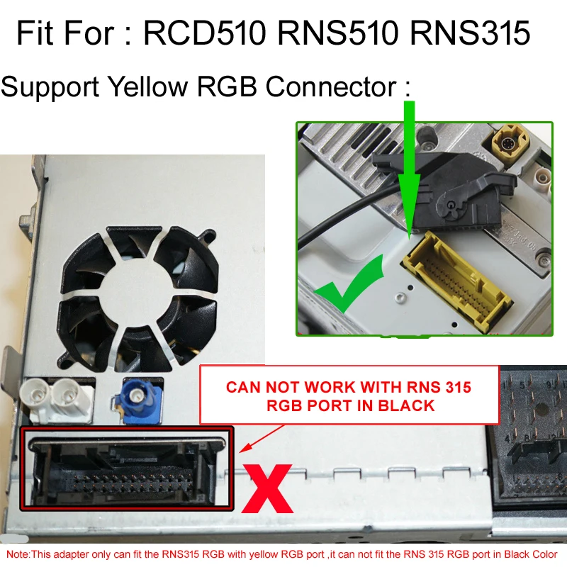 RGBS коробка адаптер Aftermarket камера заднего вида CVBS/AV преобразователь RGB адаптер для Фольксваген RCD510 RNS510 RNS315