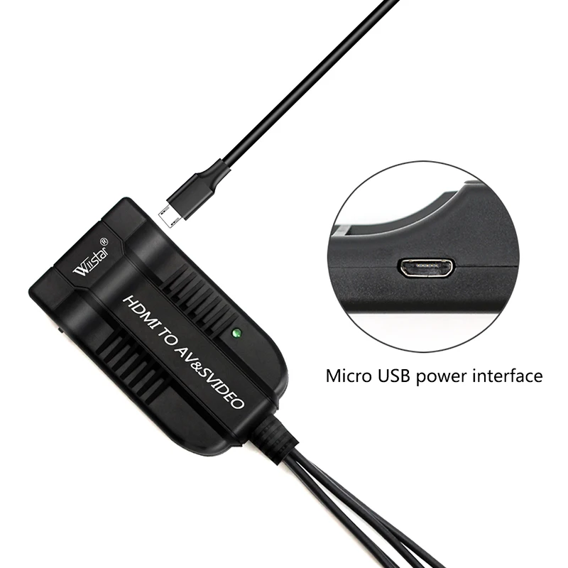 Адаптер Wiistar HDMI штекер AV CVBS S для видеоконвертера 1080P в композитный 3RCA адаптер