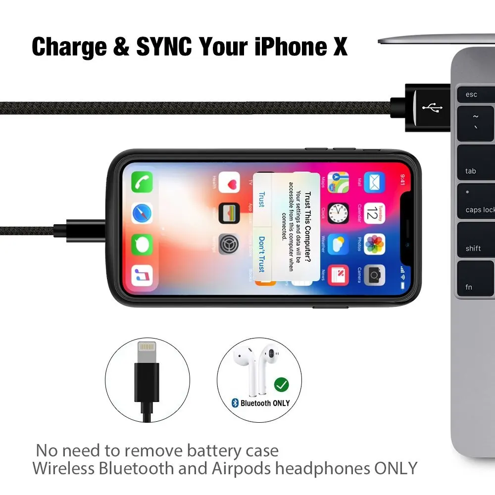 Тонкий чехол для зарядного устройства iPhone X XS Max тонкий внешний аккумулятор
