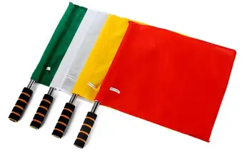 

Wholesale Stainless Steel Pennant Referee Flag Handheld Command Flags Track And Field Signal Flag