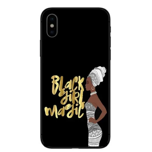 Модные африканские девушки Жесткий ПК телефон чехол для iPhone 7 XR XS Max 6 S Plus 5 5S SE 8 Melanin