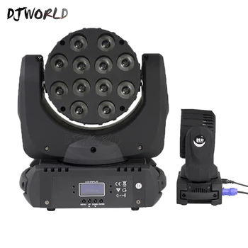 

DjWorld LED Beam Light 12X12W RGBW Light Advanced 9/16 DMX Channel Professional Moving Head Light DJ Disco Party Home Universal