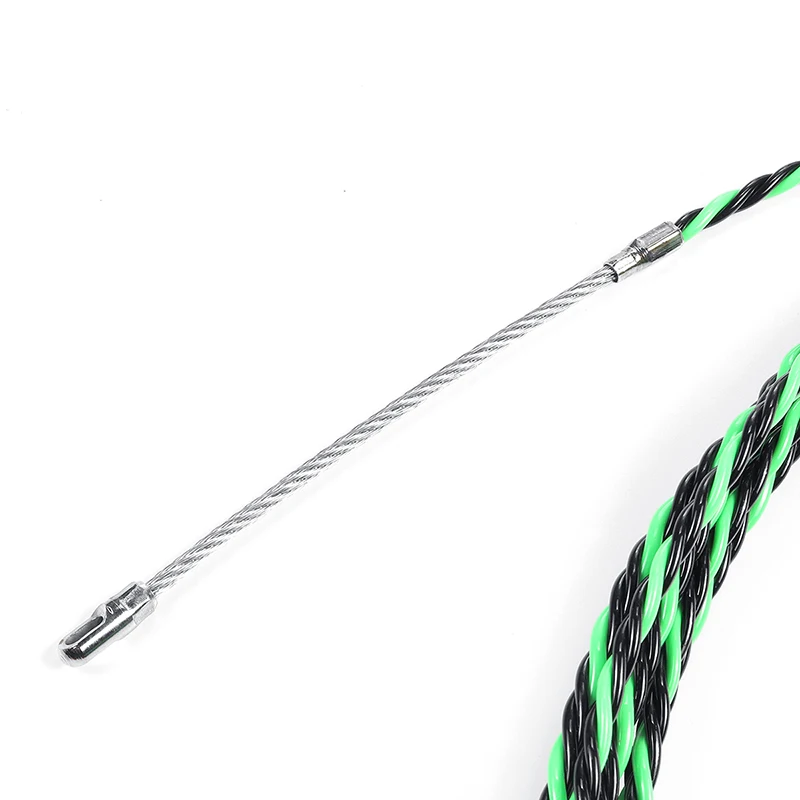 Новинка, 5-40 м, 5 мм, зеленое направляющее устройство, Стекловолоконный электрический кабель, толкатели, воздуховод, змей, роддер, рыбная лента, провод+ два натяжителя кабеля