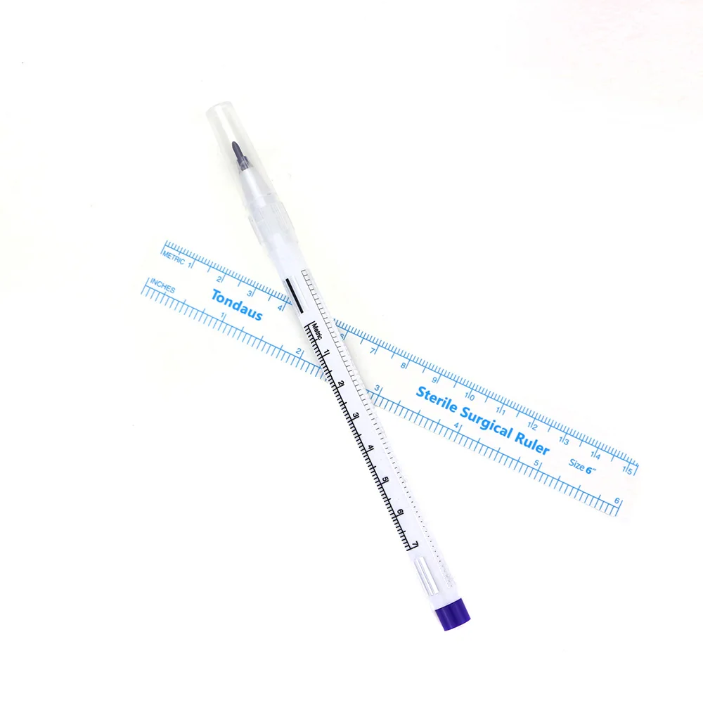 

1set Surgical Skin Marker Eyebrow Marker Pen Tattoo Skin Marker Pen With Measuring Ruler Microblading Positioning Tool