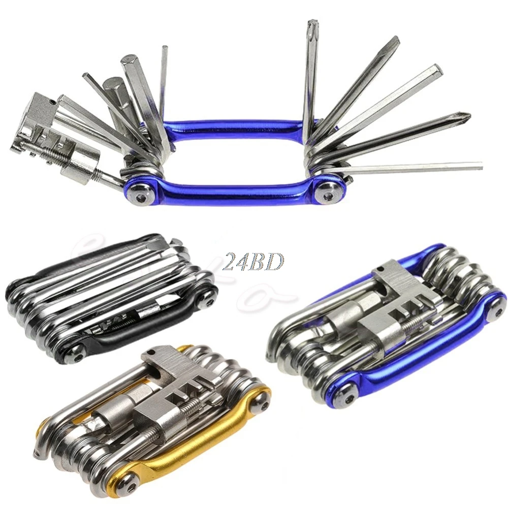 

11 n1 Multi-function Bike Bicycle Wrench Chain Cutter Practical Repair Tools S22