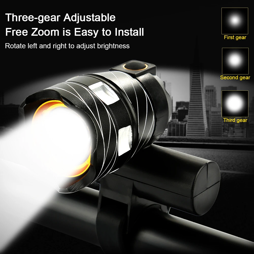 Excellent T6 LED Bicycle Light USB Charging Waterproof Safety Bike Headlight & Rechargeable Led Taillight LED Bicycle Accessories Kit 3