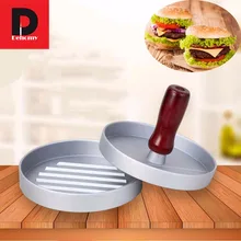 Dehomy ручной бургер ПРЕСС машины алюминиевый сплав круглой формы мясо говядины гриль бургер ПРЕСС DIY Инструменты для приготовления пищи Пэтти чайник Плесень
