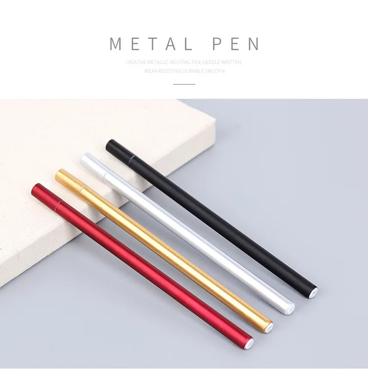 EZONE металлическая простая гелевая ручка быстросохнущая роликовая ручка черные/красные чернила 0,5 мм картридж корейские канцелярские принадлежности для офиса