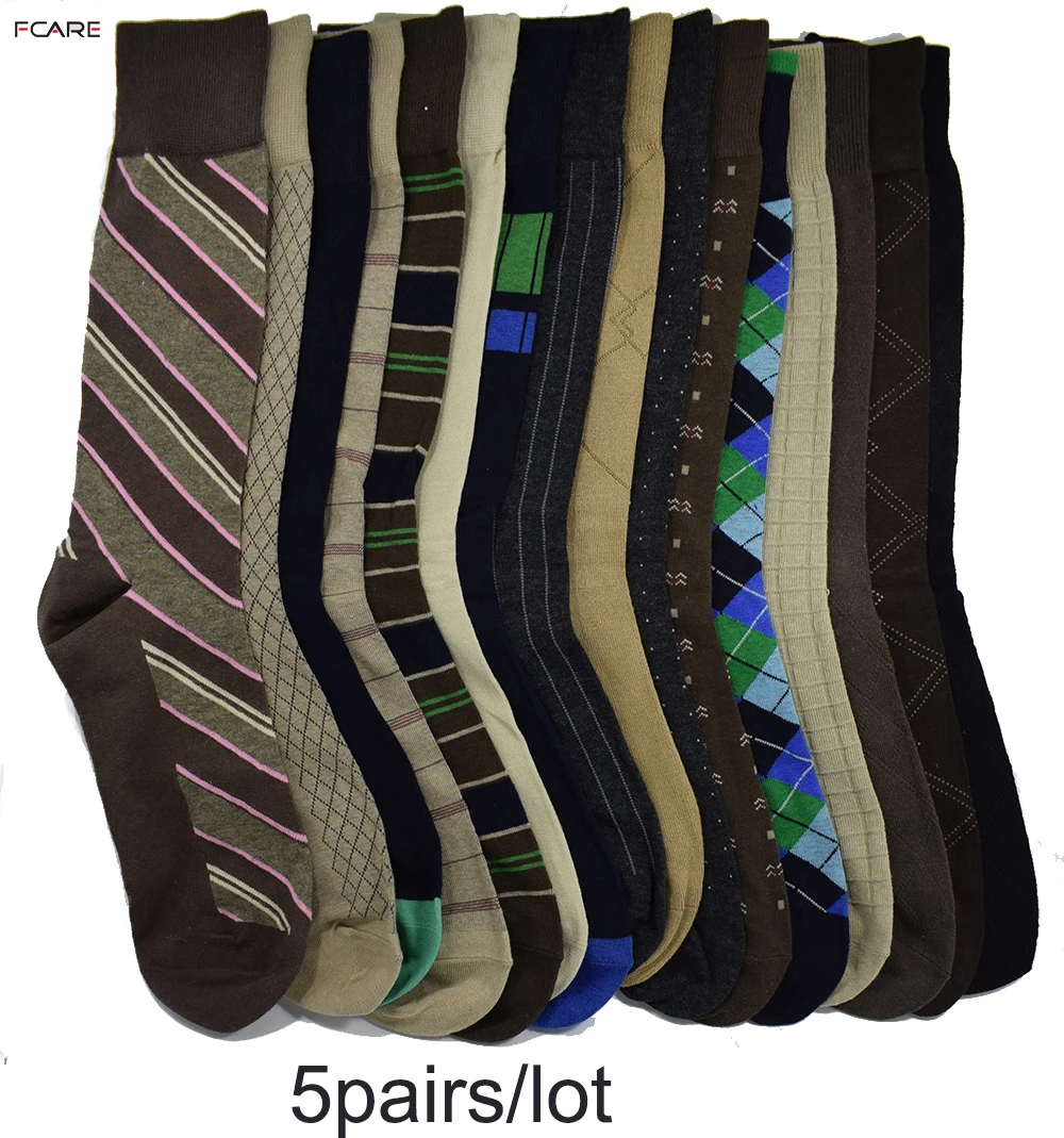 Fcare 10 шт. = 5 пар calcetines мужские короткие 44 45 46 47 фотоблестящие большие весенние