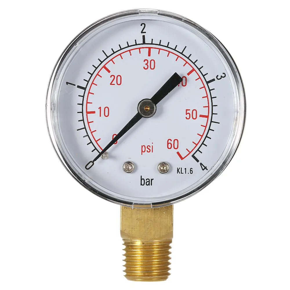 Гидравлический манометр 50 мм 0 ~ 60psi 4 бар фильтр для бассейна 1/4 &quotNPT Thread|Манометры|