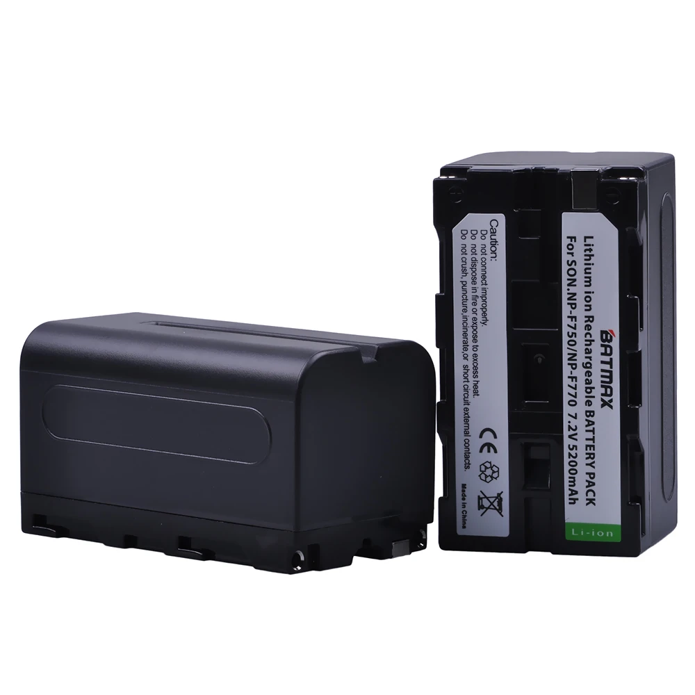 Bateria + Lcd Duplo para Sony Batmax F750 np F770 Rápido Carregador F970 F960 Ccd-tr917 Ccd-tr940 2pc 5200mah Np-f750 Np-f770 - Image 2