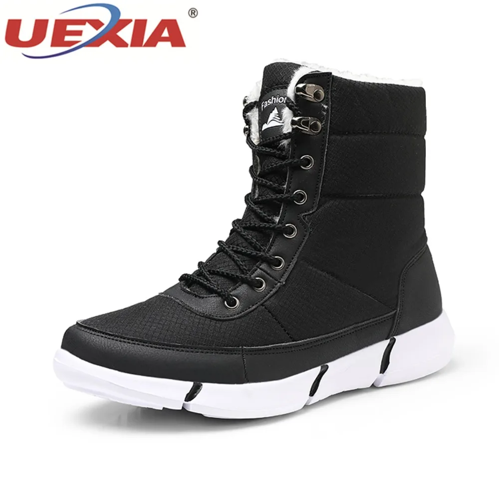

UEXIA Winter Snow Boots Men Shoes Ankle Boots with Fur Warm Plush Shoes Plus Size Canvas Shoes Outdoor Sport Zapatos De Hombre
