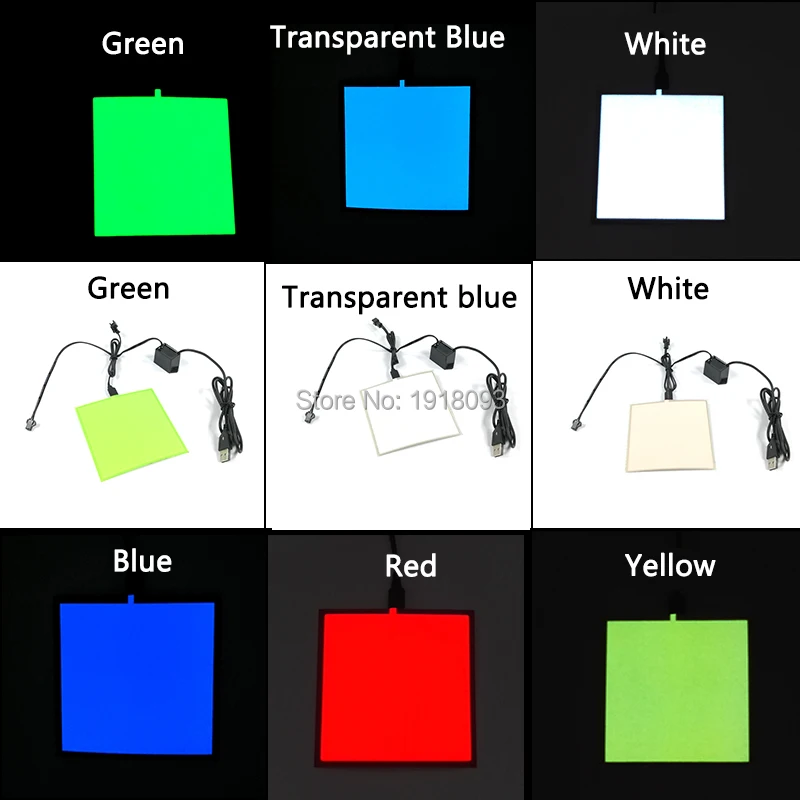 DC-5V usb-драйвер+ 6 цветов на выбор, 10X10 см, светящийся EL лист, праздничное освещение, игрушки, EL панель для украшения фестиваля