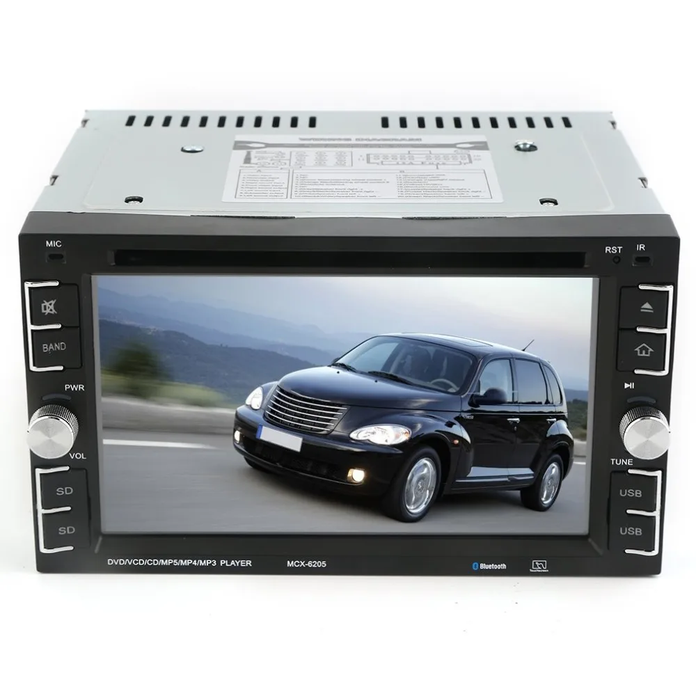 

6205 Double 2 Din 6.2 Inch Car Stereo DVD CD MP3 Player In Dash Bluetooth For Ipod Auto HD TV Radio Video Audio Camera Parking