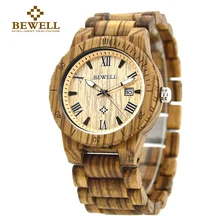 BEWELL мужские часы из дерева ручной работы Топ Бренд Дизайн Роскошные модные минималистичные специальный подарок ювелирные кварцевые часы 109B