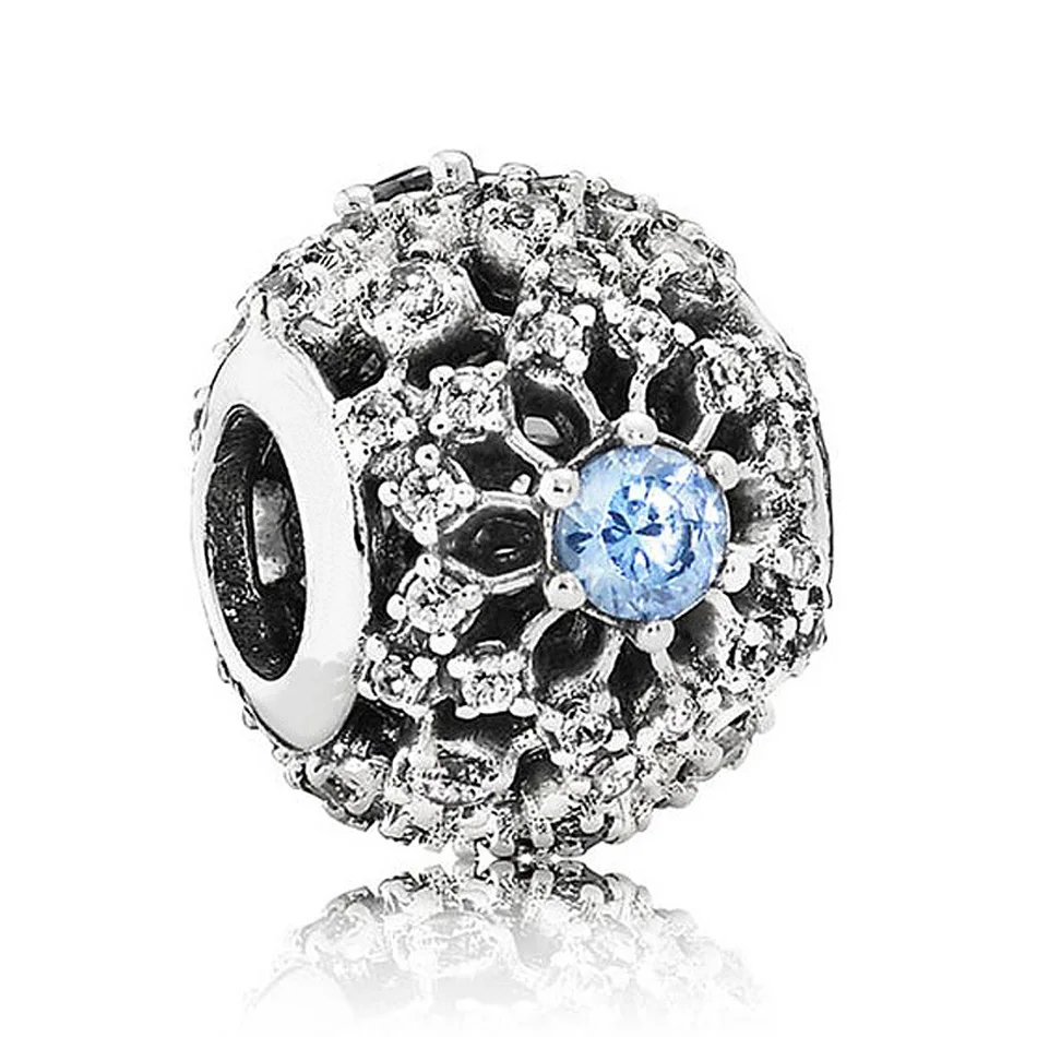 

925 Sterling Silver DIY Jewelry Cinderella's Wish Charm fit Pandora Bracelet Bangle Openwork Frosty Mint CZ Bead