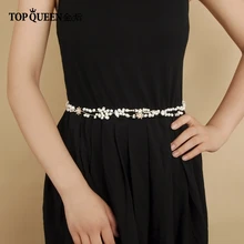 TOPQUEEN SH127 свадебные ленты с жемчугом и бриллиантами цветок свадебный пояс для невесты Свадебные аксессуары серебряный пояс