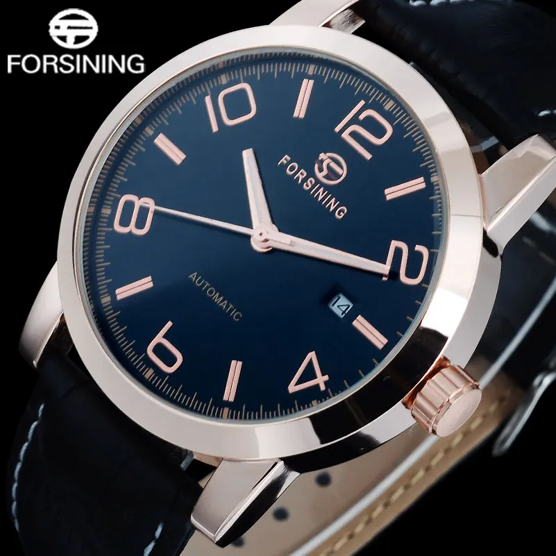 

FORSINING Men Luxury Mechanical Watches Men's Business Simple Automatic Wristwatches Leather Strap Calendar Relogios Masculino