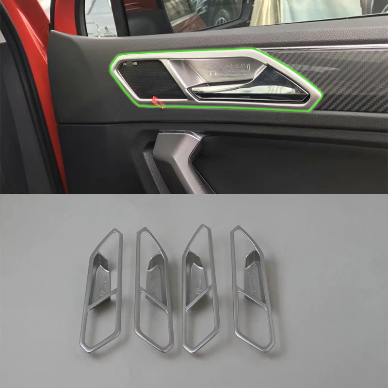 

Car Accessories Interior Decoration ABS Inner Door Handle Bowls Frame Cover Trim For Volkswagen Tiguan L 2016