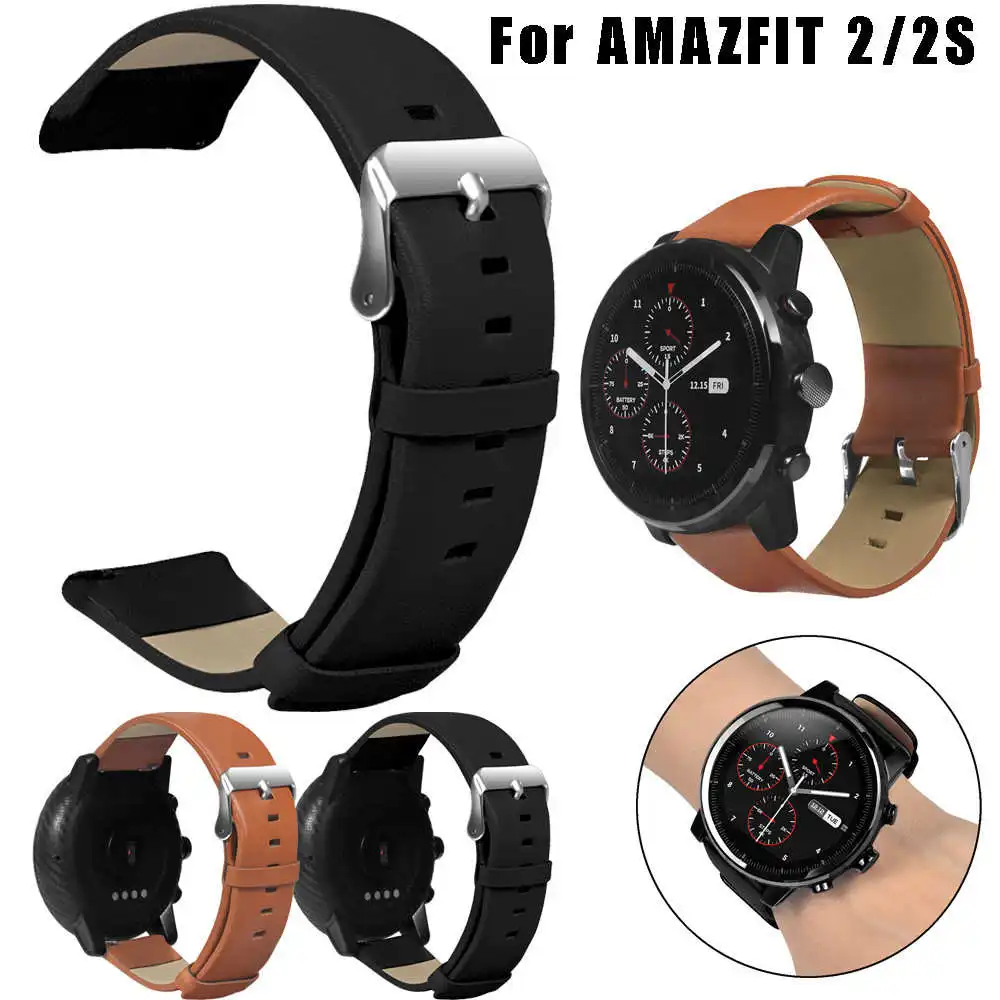 Сменный кожаный ремешок для умных часов из воловьей кожи Xiaomi Huami AMAZFIT 2 2S #2