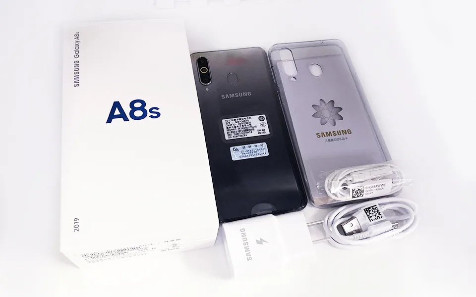 Samsung Galaxy A8s 6,4 ”FHD Смартфон Snapdragon 710 Otca core 6 ГБ 128 ГБ Три задние камеры Face ID NFC Android 4G сотовый телефон