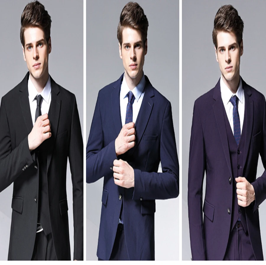 Formal Business Suits Slim Fit for Men Custom Made Suits Groom Tuxedos Weeding Suits Professional 3Pcs Suits Single Breasted