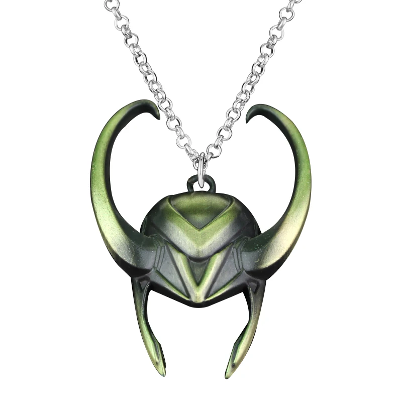 

Marvel Age of Ultron Avengers Thor Hammer Pendant Necklace The Dark World Loki Helmet Maxi Necklace For Men Women Jewelry