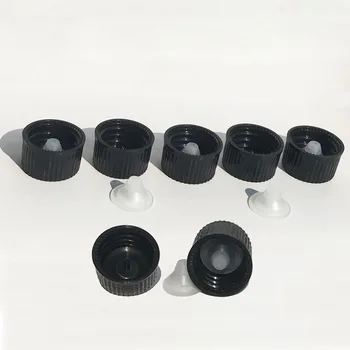 

100pcs/lot white/black plastic cap, Essential oil bottle covers with 3 of inner stopper. for 18mm neck size.