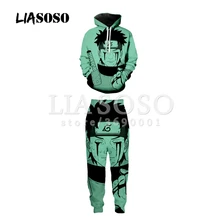 LIASOSO, 3d принт, унисекс, Наруто, Какаши, Харуно, Сакура, толстовка с капюшоном, толстовки, брюки, тренировочные штаны, для бега, повседневные Костюмы, X2000