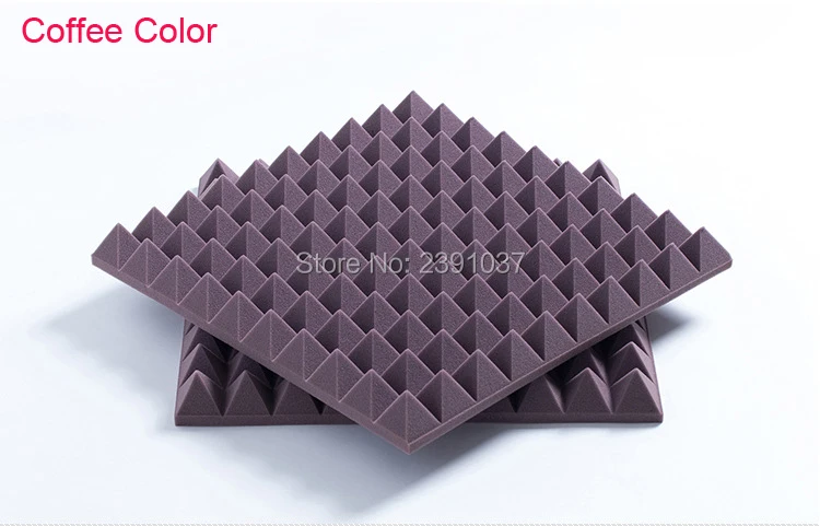 

Coffee acoustic foam Rehearsal Hall Project Sound Insulation Acoustic Foam Tiles for wall decor 30pices big size 50x50cm