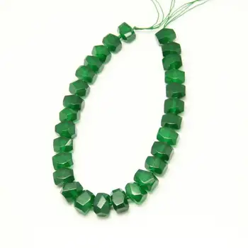 

15.5inches/str Polished Green Malaysian Stones Nugget Loose Beads Pendants,Faceted Slice Beads Necklace DIY Jewelry Findings